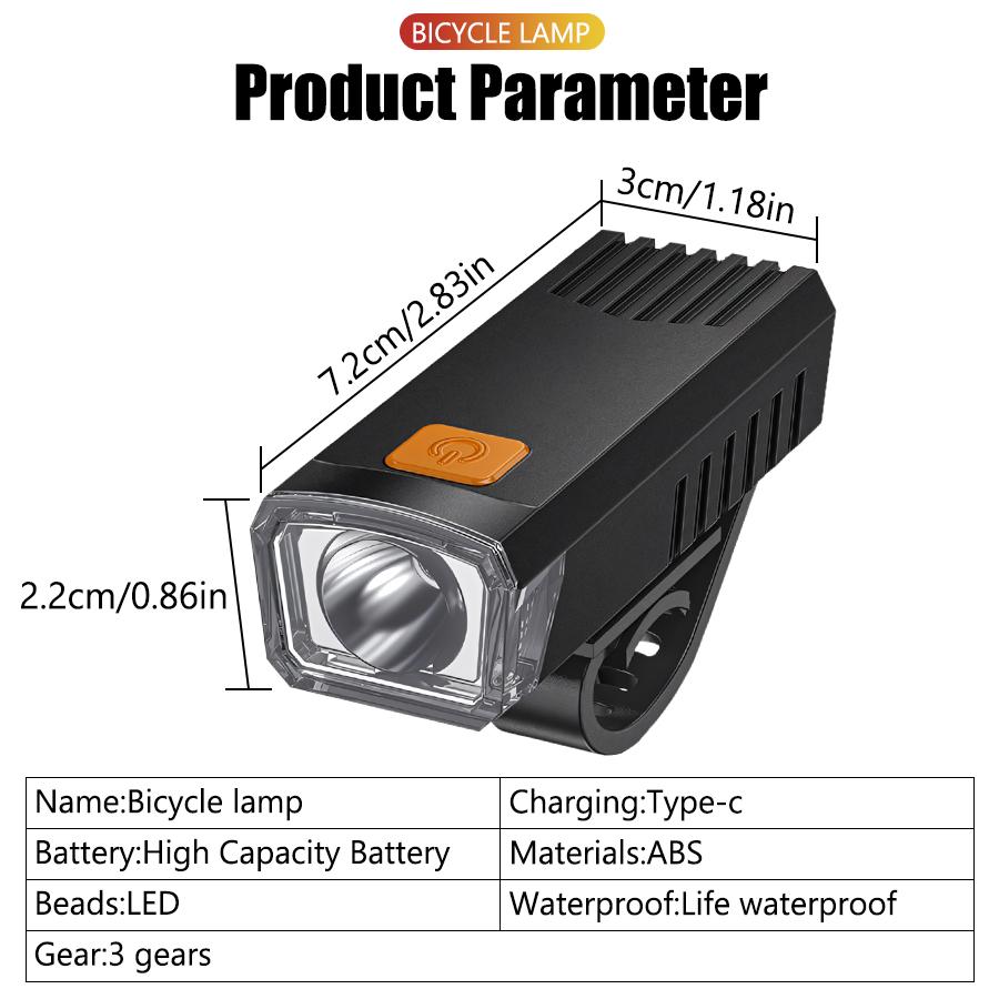 Fahrrad Frontlichter USB LED Wiederaufladbar Wasserdicht Mountainbike Scheinwerfer Fahrrad Sicherheitswarnlicht Fahrradzubehör