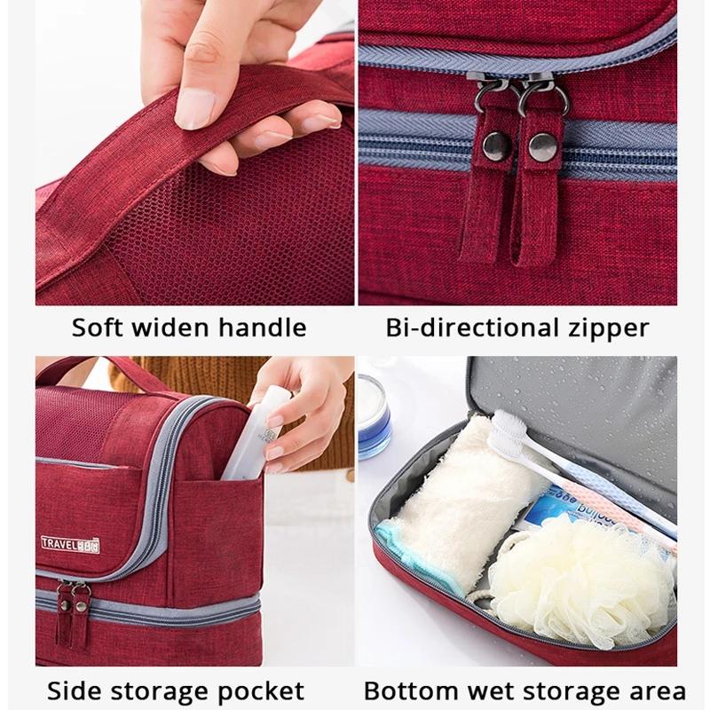 Men Necessaries Hanging Make Up Bag Oxford Travel Organizer Cosmetic Bags for Women Necessaries Make Up Case Wash Toiletry Bag
