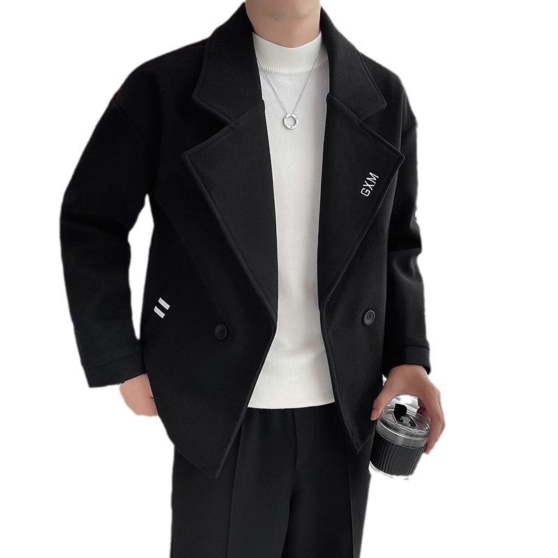 Wolljacke Herren Frühling und Herbst Neue Herren Reversjacke Slim Young Casual Wolljacke Herren
