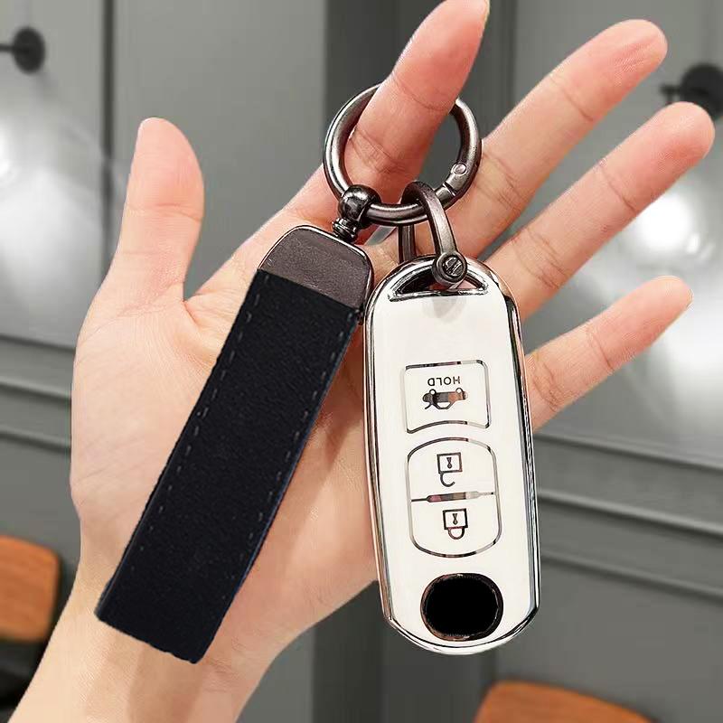 Silver Edge Tpu Car Key Case Keyless Shell Fob For Mazda Cx-3 Cx3 Cx-5 Cx5 Cx7 2 3 5 6 Bl Bm Gj Atenza Axela Demio Cx-9 Cx8