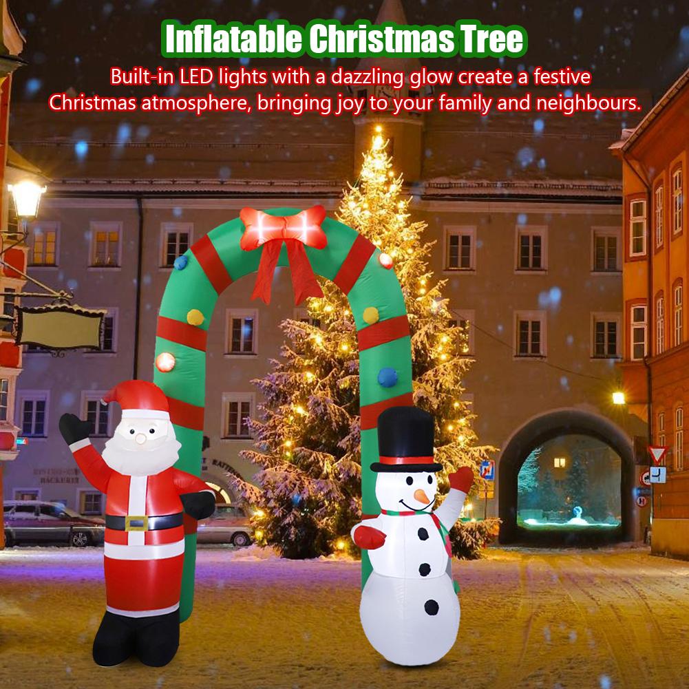 8ft Inflatable Christmas Arch Santa Claus Snowman Arch Giant Santa Claus and Snowman Arch Indoor and Outdoor Holiday Decorations