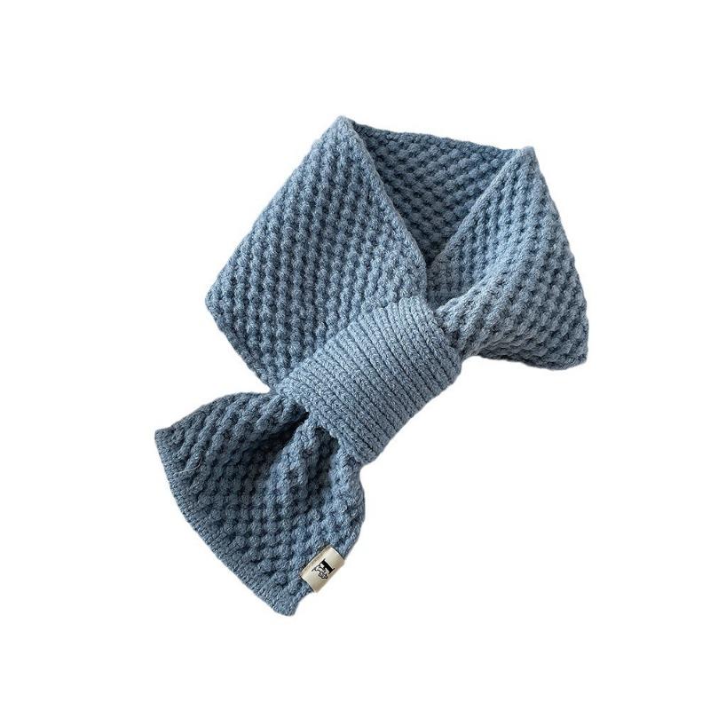 Knitted cross small scarf women's winter scarf autumn and winter new small versatile warm scarf