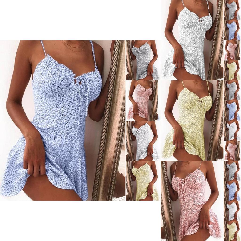 Stilvolles Ärmelloses Mini-Kleid mit Blumendruck für Damen, Perfekt für Sommertage am Strand