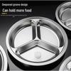 Stainless Steel 3-Compartment Round Lunch Plate