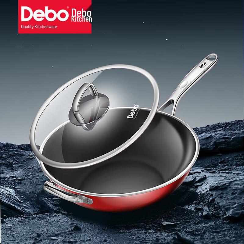 Debo Himalayan 32cm Uncoated Ceramic Steel Wok