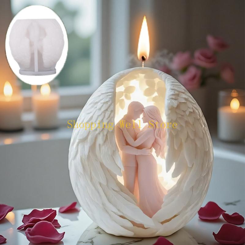 KX4B Mold,Wing Couple Silicone Mold for Candle Making,Diys Resin Crafts Mold Aromatherapys Mould China Mainland