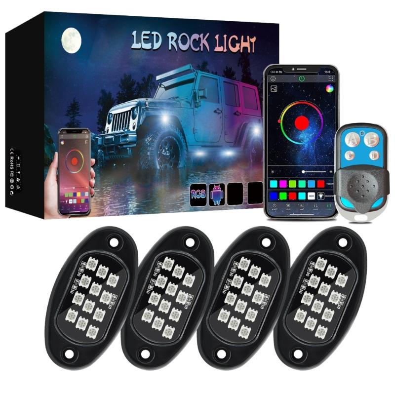 4pcs Dynamic Chassis Lights Colorful Lights with Various Flashing Modes Durable