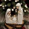 Holy Family Three Family Religious Collection Gift Imitation Carving Holy Family Resin Crafts Mini Nativity Scene Figurine