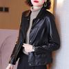 Palton Toamnă Iarnă Piele PU Neagră Femei Modă Coreeană Jachetă Moto High End Casual Potrivire Universală Palton Piele Sintetică