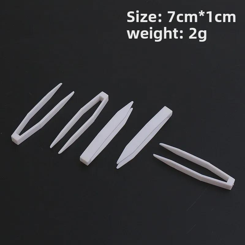Transparent ABS Plastic Tweezers for Eyelashes & Nail Art - Non-Slip, Slender Design