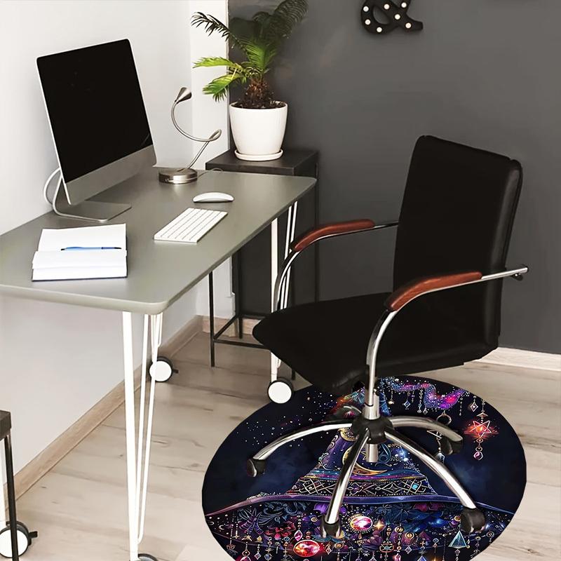 1pc Office Carpet Chair Mats Witch's Hat with Celestial Decorations Perfect for Decorating Office Chairs, Living Rooms, Or Bedrooms