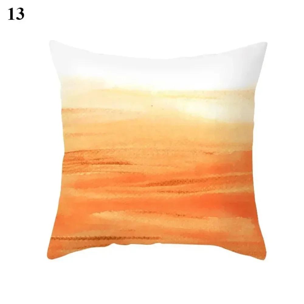Retro Orange Color Geometric Throw Pillow Cover With Short Plush Print Living Room Sofa Decoration Cushion Cover Pillow Covers