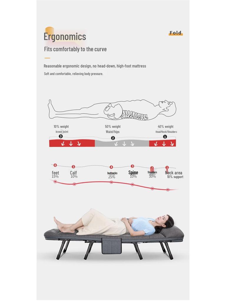 Folding Recliner Camping Bed for Naps and Office