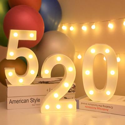 LEDs Numbers Light Standing Sign with Bulbs Night Lamp Warm White Constant Bright Light Effect 2 *