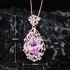 BELLA BOX Gorgeous Drill Morgan Stone Lace Cherry Blossom Pink Oval Jewelry Necklace Suitable For Women's Wedding Banquet High-end Jewelry