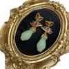 Aieryuan Guochao Copper-Plated Imitation Hetian Jade Enamel Drop Magnolia Flower Earrings, National Style Cheongsam And Ancient Style Earrings