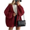 Women's Sweater Solid Color Long-sleeved Casual Loose Cardigan Sweater Jacket