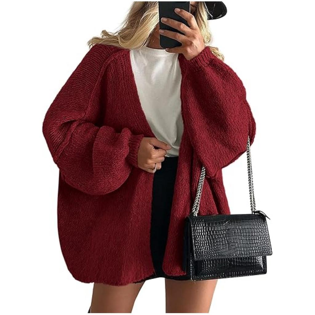 Women's Sweater Solid Color Long-sleeved Casual Loose Cardigan Sweater Jacket