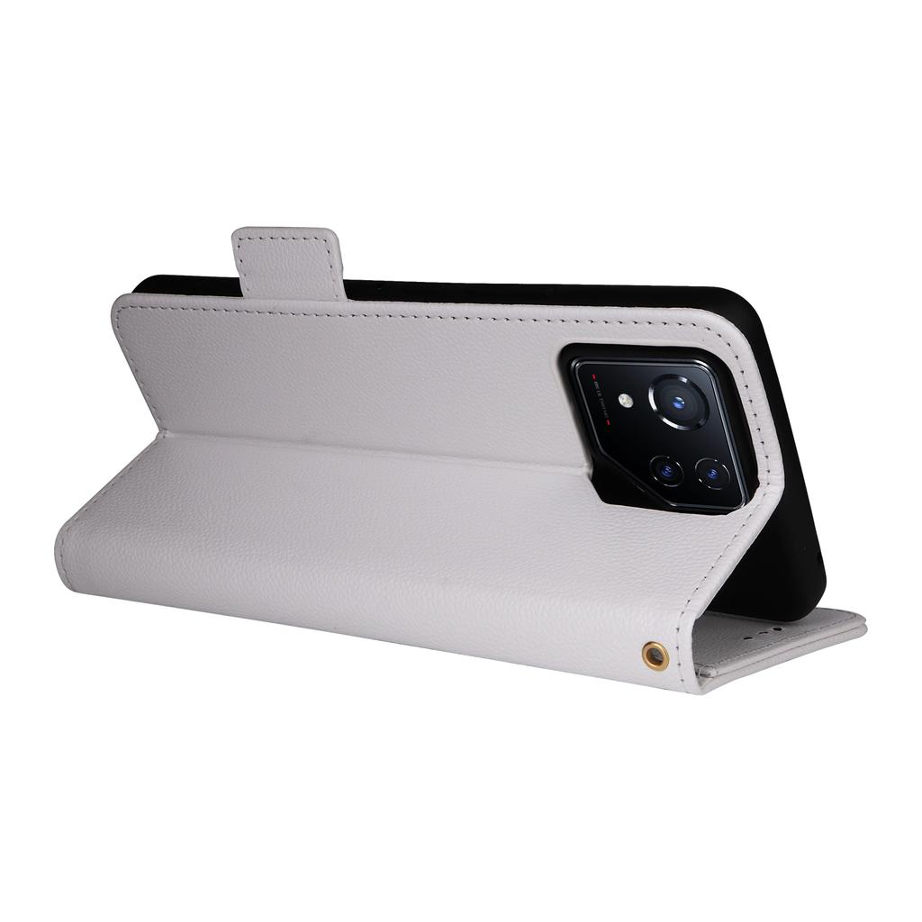 For Asus ROG Phone 8 5G/ROG Phone 8 Pro 5G Case with Wrist Strap Litchi Texture PU Leather Wallet Phone Cover