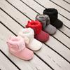 Stylish Bowknot Baby Shoes Newborn Baptism Soft Sole Casual Comfortable Warm Walking Boots for Kids