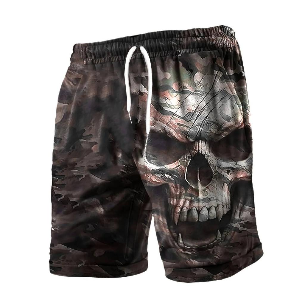 Skull Skeleton Horror Ghost Dark Boxing Shorts Pants 3D Print Fighting Training Unisex Men Women Quick Dry Fitness Gym Sport Workout Casual Streetwear