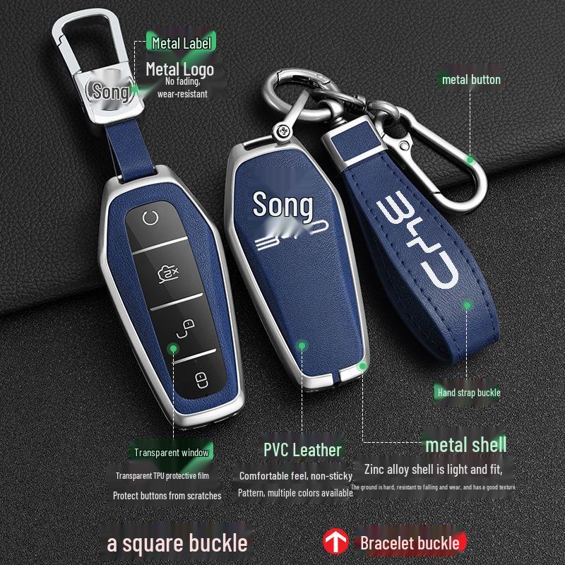 BYD Song Tang Max G5 E5 Qin Car Metal Key Case - Creative Shell Design