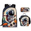 Classic Popular space astronaut 3D Print 3pcs/Set pupil School Bags Laptop Daypack Backpack Crossbody Lunch bag Pencil Case