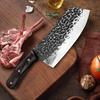 Kitchen Knives Wood Handle Hand Forge Blade Cleaver Knives Slicing Fruit Fish Meat Vegetables Butcher Knife Chef Cleaver Tools