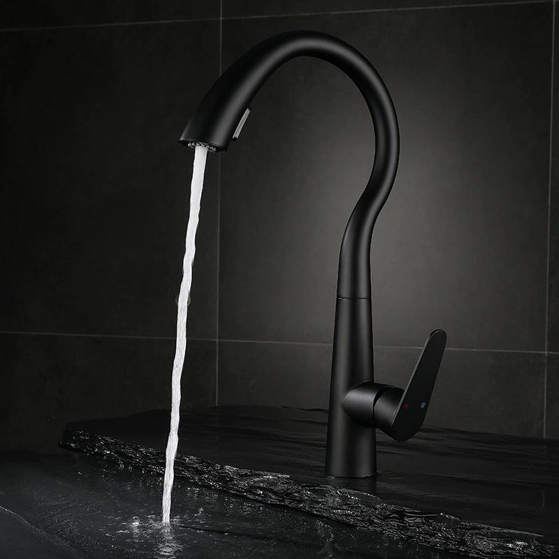 Küchenspüle Wasserhahn Grau Ausziehbar Spülbecken Mischbatterie Drehbar 304 SUS Bleifrei Spülbecken Mischhahn Warm Kalt Küchenarmatur