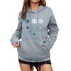 Women's Winter Christmas Printed Pullover Hooded Sweatshirt Fleece Long Sleeve Sweatshirt