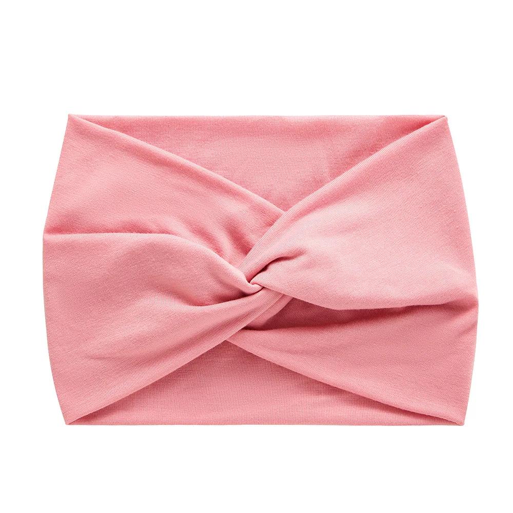 Simple Soild Color Twisted Extra Large Thick Wide Headbands Elastic Turban Workout Sports Hair Band Headwear