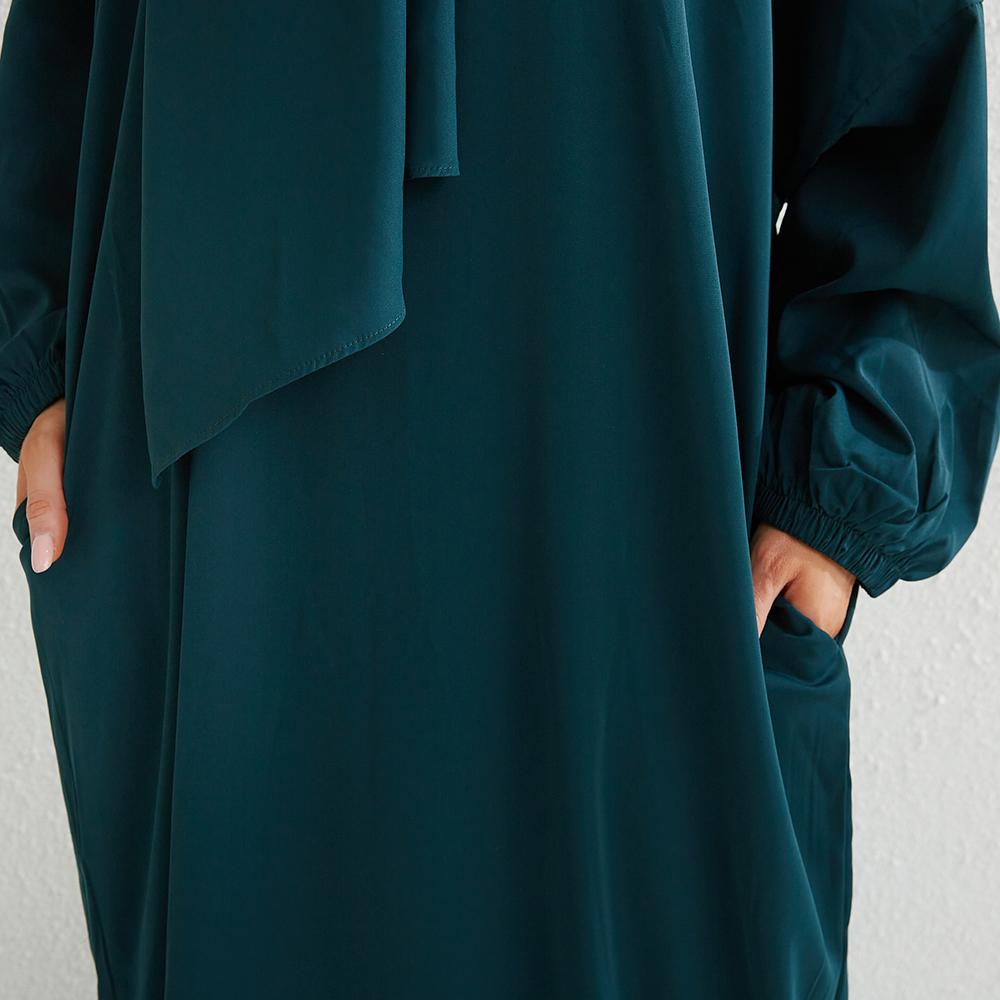 Muslimisches Abaya-Gebetskleid, einteiliges Kapuzen-Smoking-Ärmel, islamische Kleidung für Damen, Jilbab, Dubai, Saudi-Arabien, schwarze Robe, türkische Bescheidenheit