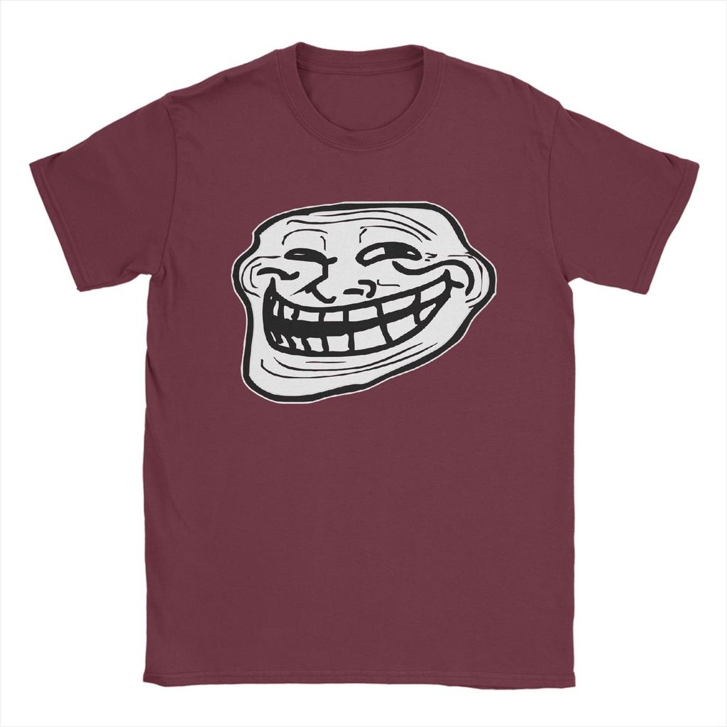 Creative Troll Face Memes Funny T-Shirt for Men Round Neck 100% Cotton T Shirt Comic Humor Short Sleeve Tees Printed Clothing
