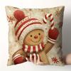 Festive Christmas Pillow Covers - Gingerbread/Snowman/Santa Claus/Holiday Patterns | Ideal for Sofa/Bedroom Decor (Covers Only