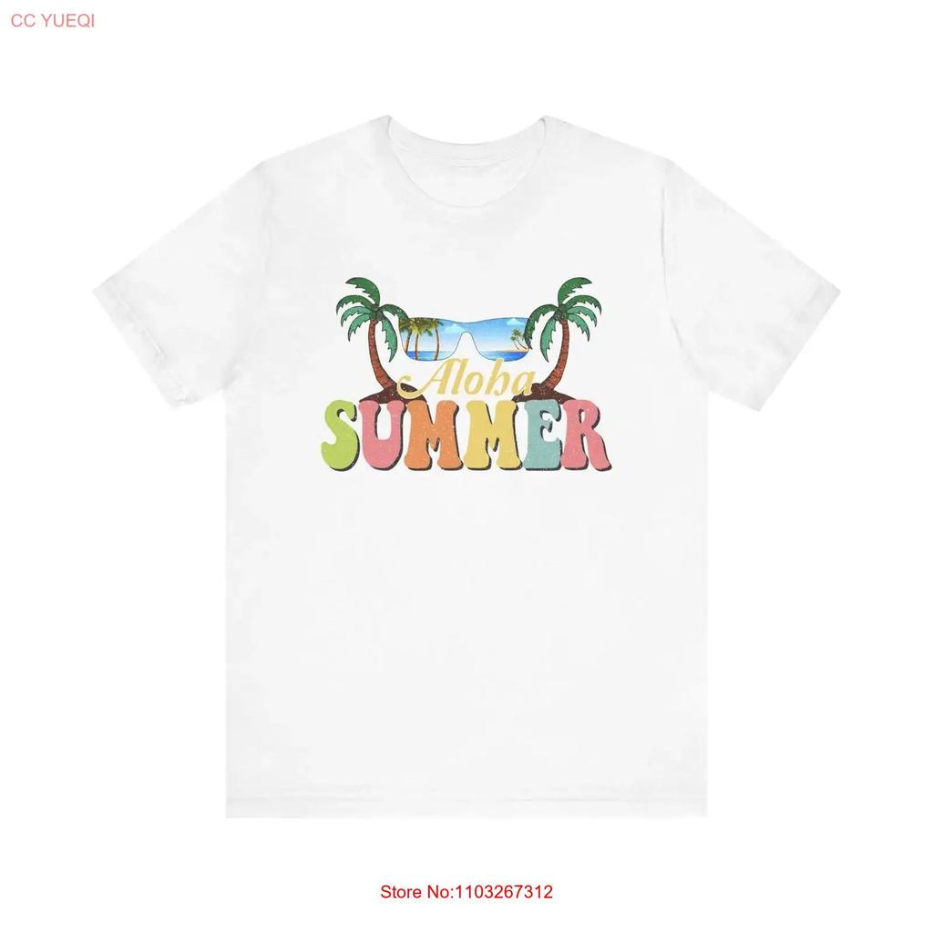 Aloha Summer Jersey T Shirt Vintage Versatile Top For Everyday Wear Unisex Graphic Casual Stretched Streetwear Slightly