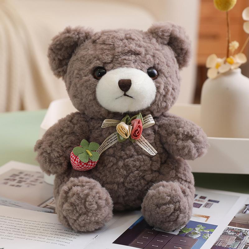 Sitting Strawberry Bear Teddy Bear Doll Plush Toy Hug Bear Doll Girlfriend Valentine's Day Gift