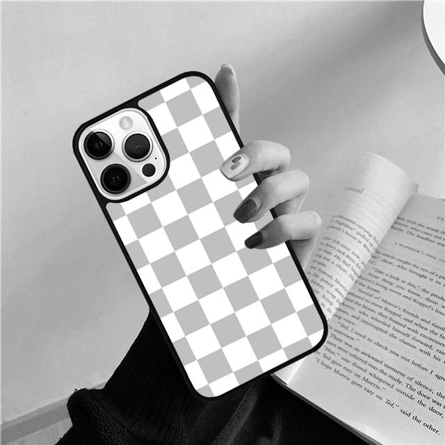 Checkerboard Plaid Checkered Phone Case For iPhone 17 Air 15 16 Cover  14 11 13 Pro Max 12 Plus Max Cover Coque