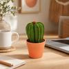 Decorative Artificial Plant for Office Handmade Cactus Ornaments, Soft Fabric Potted Desk Small Succulents Decor Decor, No Watering Mini Desktop