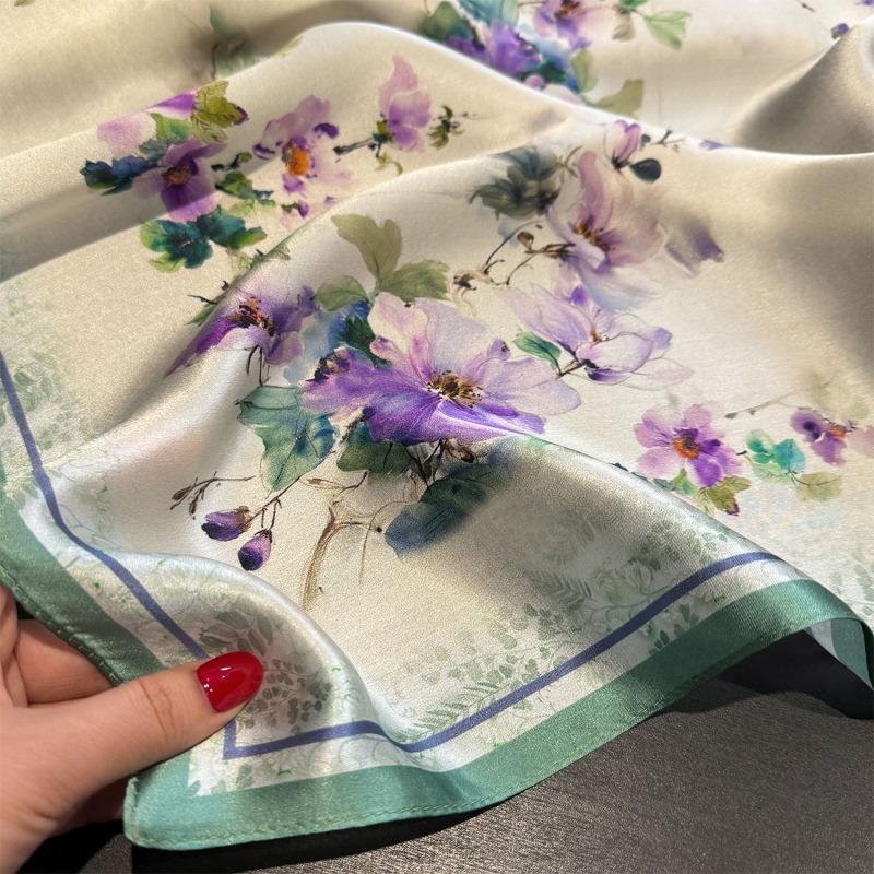 Meier Mulberry Silk 53cm Silk Scarf Small Square Scarf Women's Scarf Shawl Thin Scarf