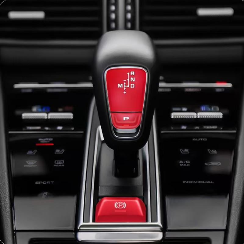 5 Piece Metal Car Central Console Gear Shift Knob Panel P Button Cover Trim For Porsche Cayenne 2018-2025 Interior Accessories