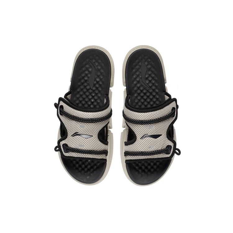 Li Ning Rubber Sole Slide Slippers Men's Oat Gray AGAS013-1