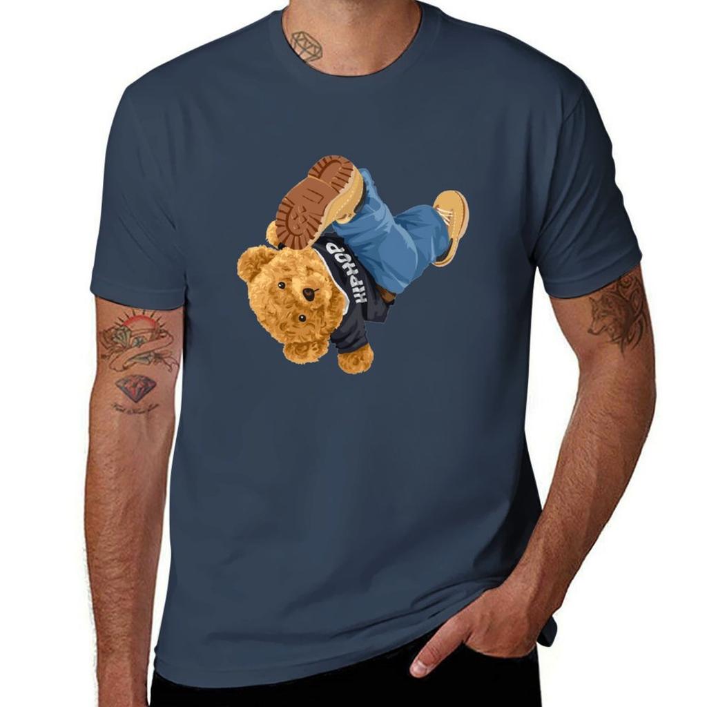 Cute Breakdance Bear Adograble TShirt Vintage Style Printed Top