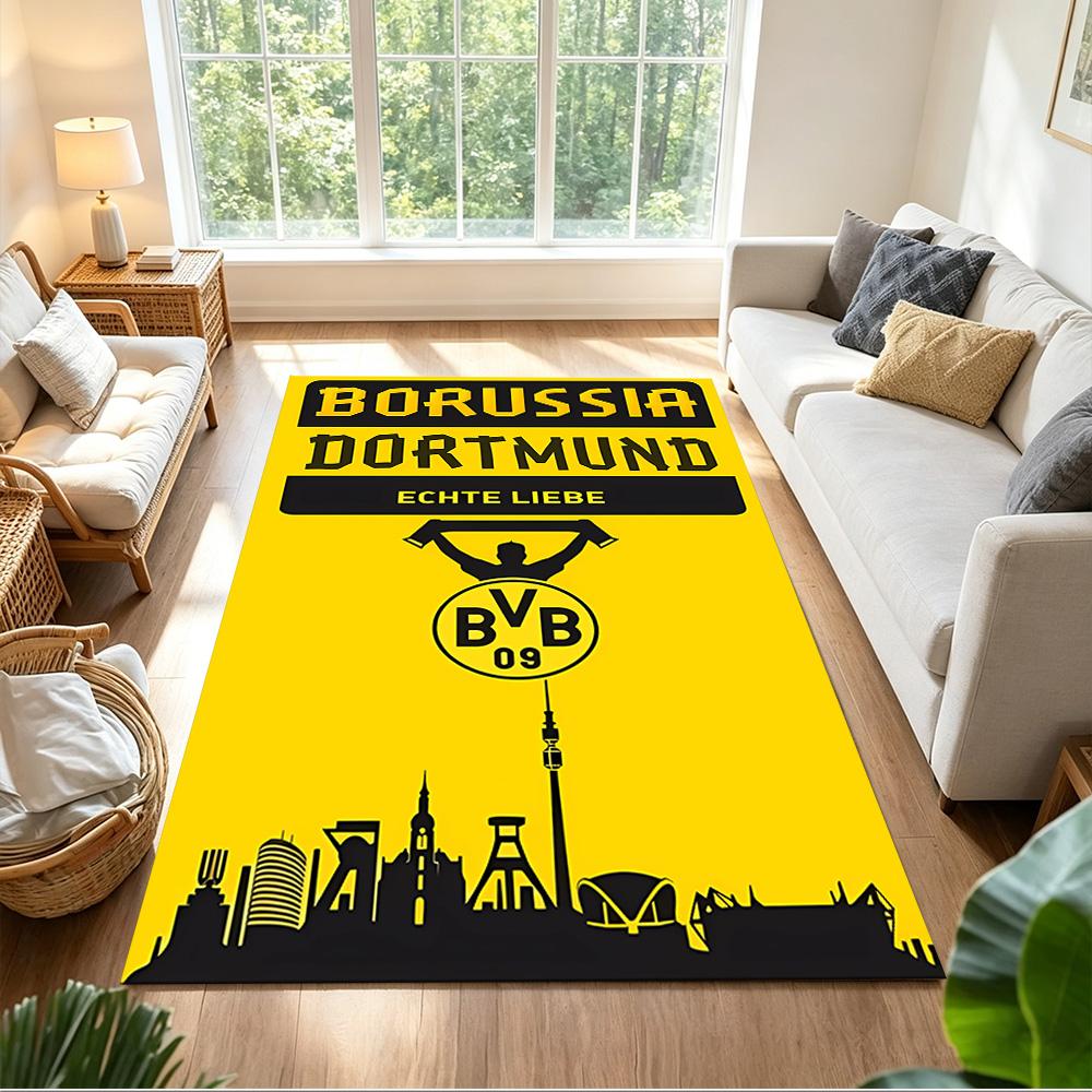 Borussia Dortmund Passion Anti-slip Rug Soft Plush Non-slip Bottom Pet-friendly Living Room Retro American Style Birthday Gift for Family