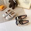 Girls' leather shoes 2025 spring and autumn new children's shoes little girl princess shoes soft sole foreign style single shoes Doudou shoes tide