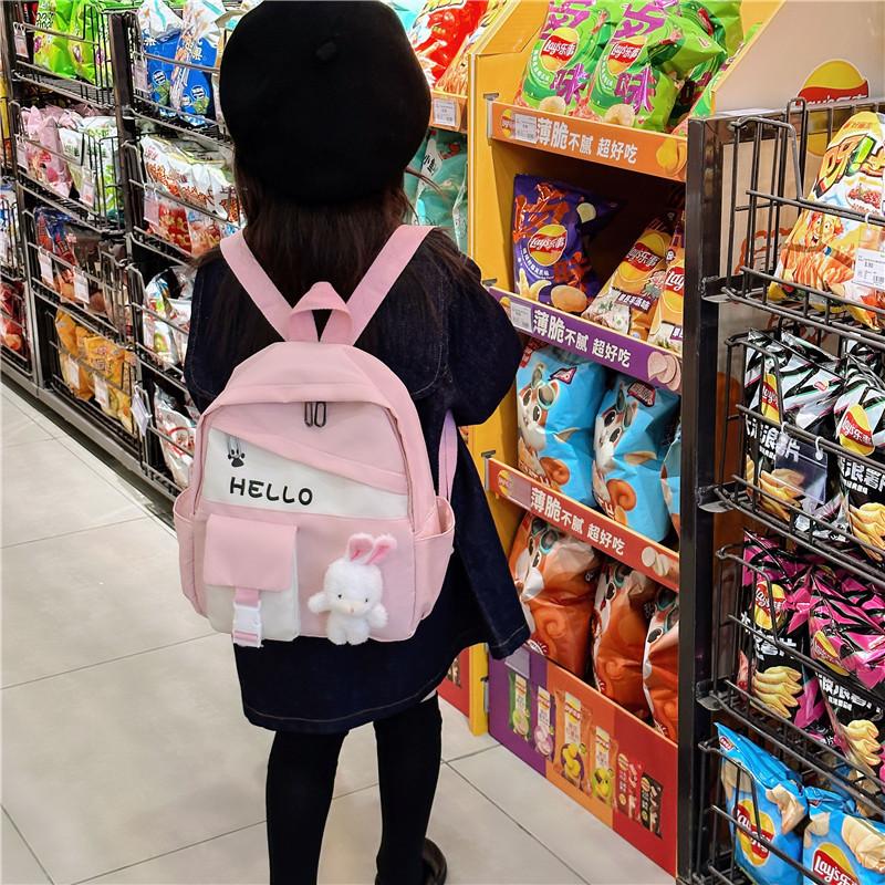 Cute Rabbit Design School Backpack For Girls Breathable Fabric Spacious And Fun