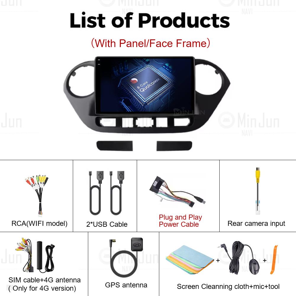 Android 14 For Hyundai I10 2 2013 -2018 LHD 2K QLED Stereo Car Radio Multimedia Video Player GPS CarPlay Auto 4G+WIFI Navigation