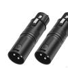 2 Pieces 3 Pin XLR Male to Female Audio Adapter,Professional,Compact Connector for Microphone