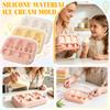 Silicone Ice Cream Mold for Homemade Popsicles with Animal Shapes DIY Frozen Dessert Maker with Lid and Sticks for Kitchen Use