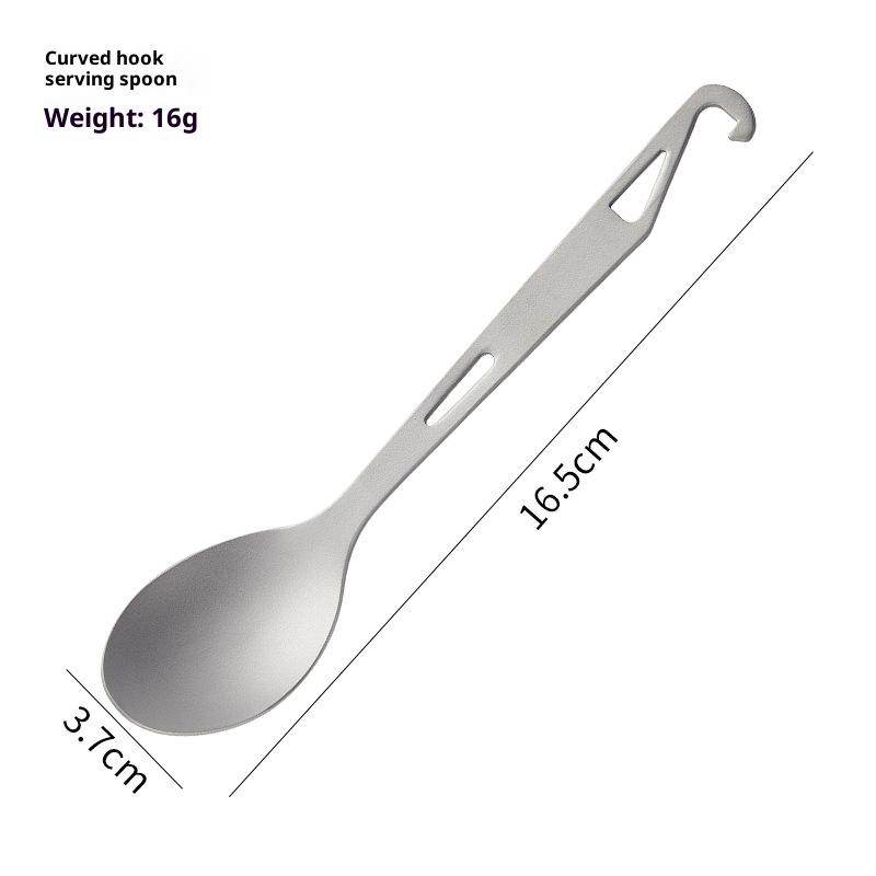 2 In 1 Outdoor Titanium Spoon Camping Tableware Portable Bottle Opener Camping Picnic Dinner Spork Fork For Travel Backpacking