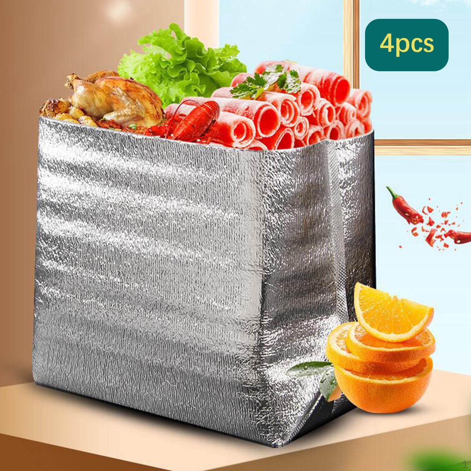 

4 Pieces Foil Insulated Box Liners Thermal Shipping Bag Leakproof Waterproof Lunch Liner for 45x34x43cm